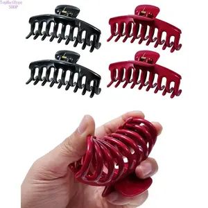 4 Pack Flexible Silicone Hair Claw Clips, 4.33" Large Nonslip Bendable Claw Clip, Soft Comfortable Neutral Color Hair Clips for Styling, Strong Hold for Thin & Thick Hair, Daily Fashion Hair Accessories for Women