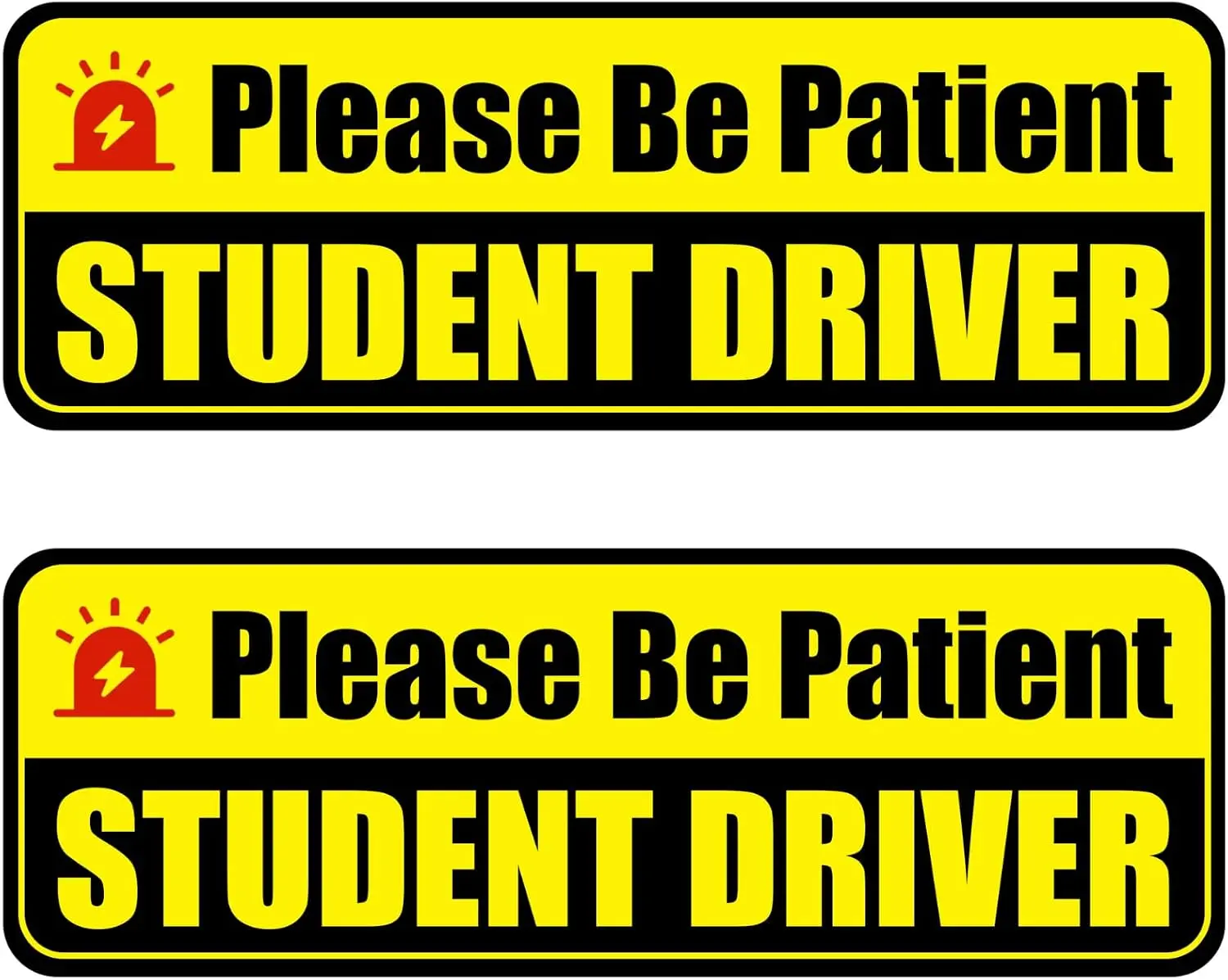 Student Driver Magnet for Car - Reflective Funny Magnetic Bumper Sticker Set - Removable Novice Driver Safety Attention Sign - Weather-Resistant