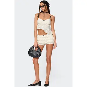 Este Textured Lace Scrunch Shorts