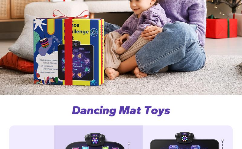 MERACH Dance Mat Bluetooth Electronic Dance Pad with Light-up Built-in Music Dance Game Toy Christmas Gift for Kids Girls Boys 3-12 Years Old MERACH Dance Mat Bluetooth Electronic Dance Pad with Light-up Built-in Music Dance Game Toy Christmas Gift for Kids Girls Boys 3-12 Years Old