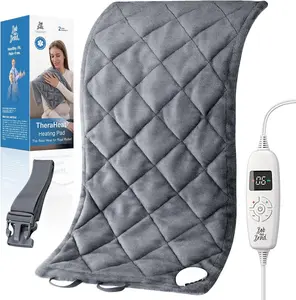 BOB AND BRAD Weighted Heating Pad,Far Infrared Therapy for Back  Neck and Legs Pain & Cramps Relief, Adjustable Belt Included, Deeper Muscle Relief for Neck and Shoulders, Leg, FSA HSA Eligible, 12"x24" (Gray) 109-145℉