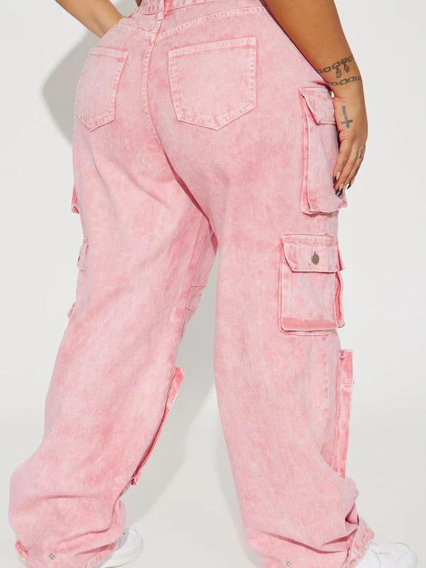 Billie Low Slung Cargo Jeans - Pink
