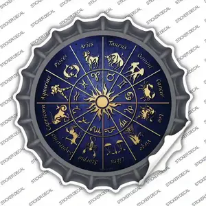 Zodiac Signs Novelty Bottle Cap Sticker Decal