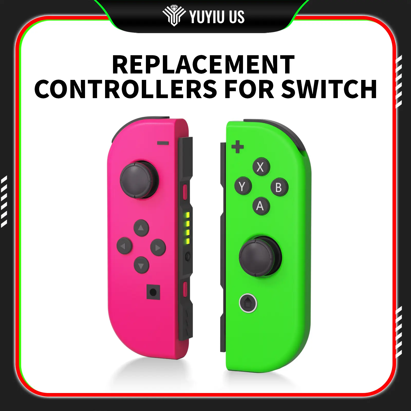 Wireless Replacement Switch Controller Set for Nintendo Switch 1/2/OLED/Lite Console - Gaming Gamepad with Dual Vibration Rumble, 6-Axis Gyro Motion-Sensor, Wake-Up Function, Enhances Game Immersion, Sohochic techvibes