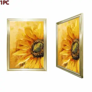1pc Framed Gold Frame Sunflower Canvas Art Print For Living Room Bedroom And Kitchen Decor With Elegant Gold Frame
