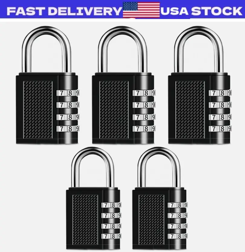 1-6Pcs 4 Digit Combination Lock Small Combo Luggage Number Locks Outdoor Padlock
