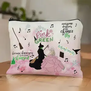 Cute Makeup Print Canvas Zipper Cosmetic Bag, travel cosmetic bags, makeup storage organizer, Durable and Fade-Resistant, Perfect Gift for Sisters, Portable Multifunctional Pouch, Handheld Cosmetic Pouch