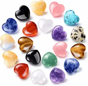 28PCS Healing Crystals Heart Stones, Natural Gemstone Bulk Set, Small Polished Crystal Stones for Meditation, Mindfulness Gifts, Pocket Decor & Spiritual Collection