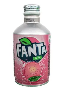 Fanta White Peach Aluminum Bottle 300mL - Refreshing White Peach Flavor in Convenient Aluminum Packaging