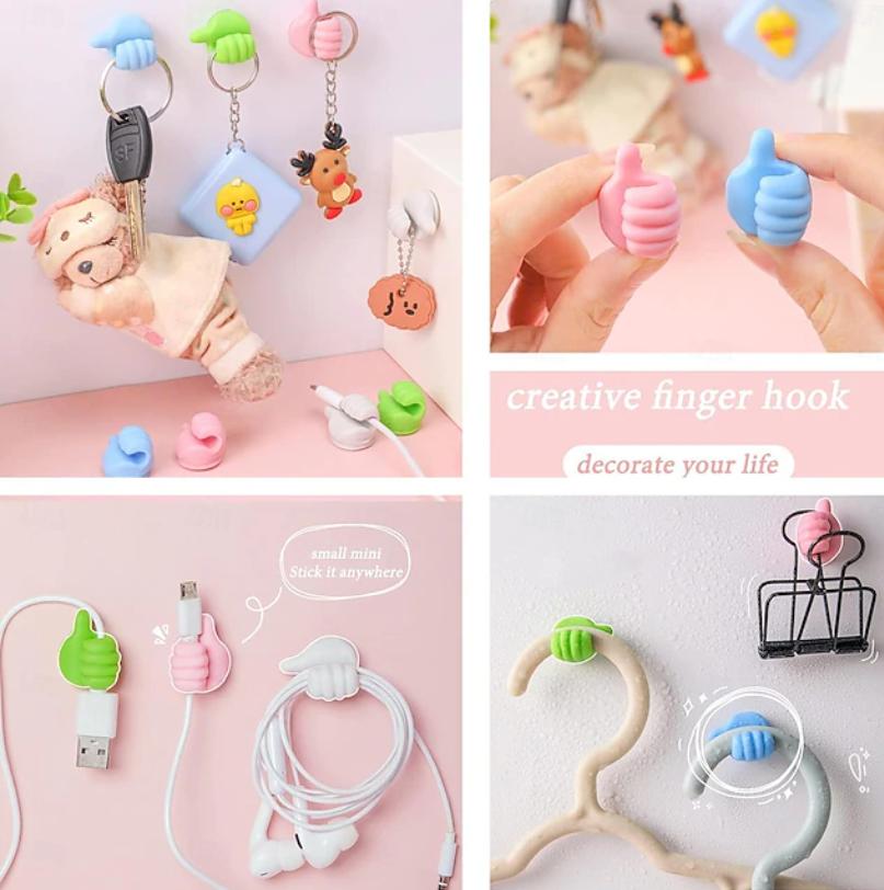 100Pcs Creative Silicone Thumb Wall Hook Multifunction Adhesive Cable Clip Self Adhesive Thumb Cable Organizer Clips Key Hanger 100Pcs Creative Silicone Thumb Wall Hook Multifunction Adhesive Cable Clip Self Adhesive Thumb Cable Organizer Clips Key Hanger