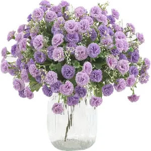 High-End Lifelike Artificial Flower Bouquet, 6 Bunches Small Scented Carnations, Home Decoration Bouquet, Ideal for Weddings & Indoor Outdoor Decorative Home Decor, Outdoor Use