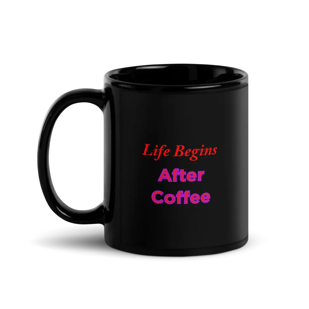 Black Glossy Mug With a Statement