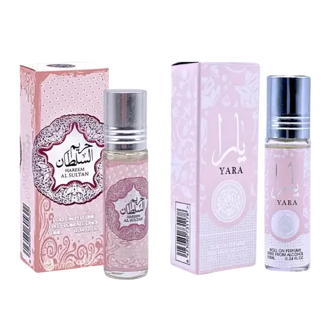 (2pc Bundle Pack) Hareem Al Sultan + Yara Perfume Oil Roll-On by Ard Al Zaafaran, 10ml