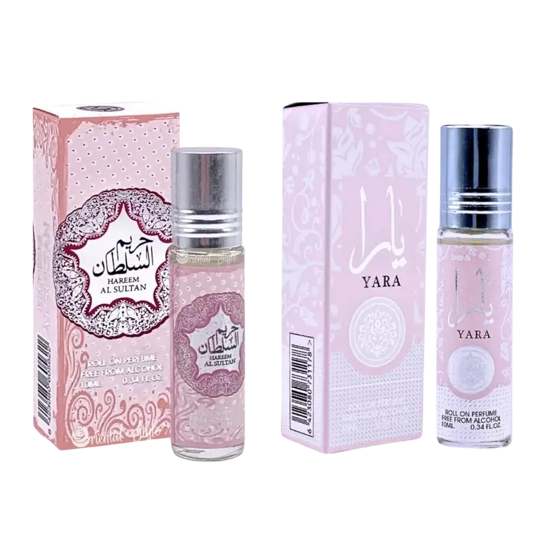 (2pc Bundle Pack) Hareem Al Sultan + Yara Perfume Oil Roll-On by Ard Al Zaafaran, 10ml