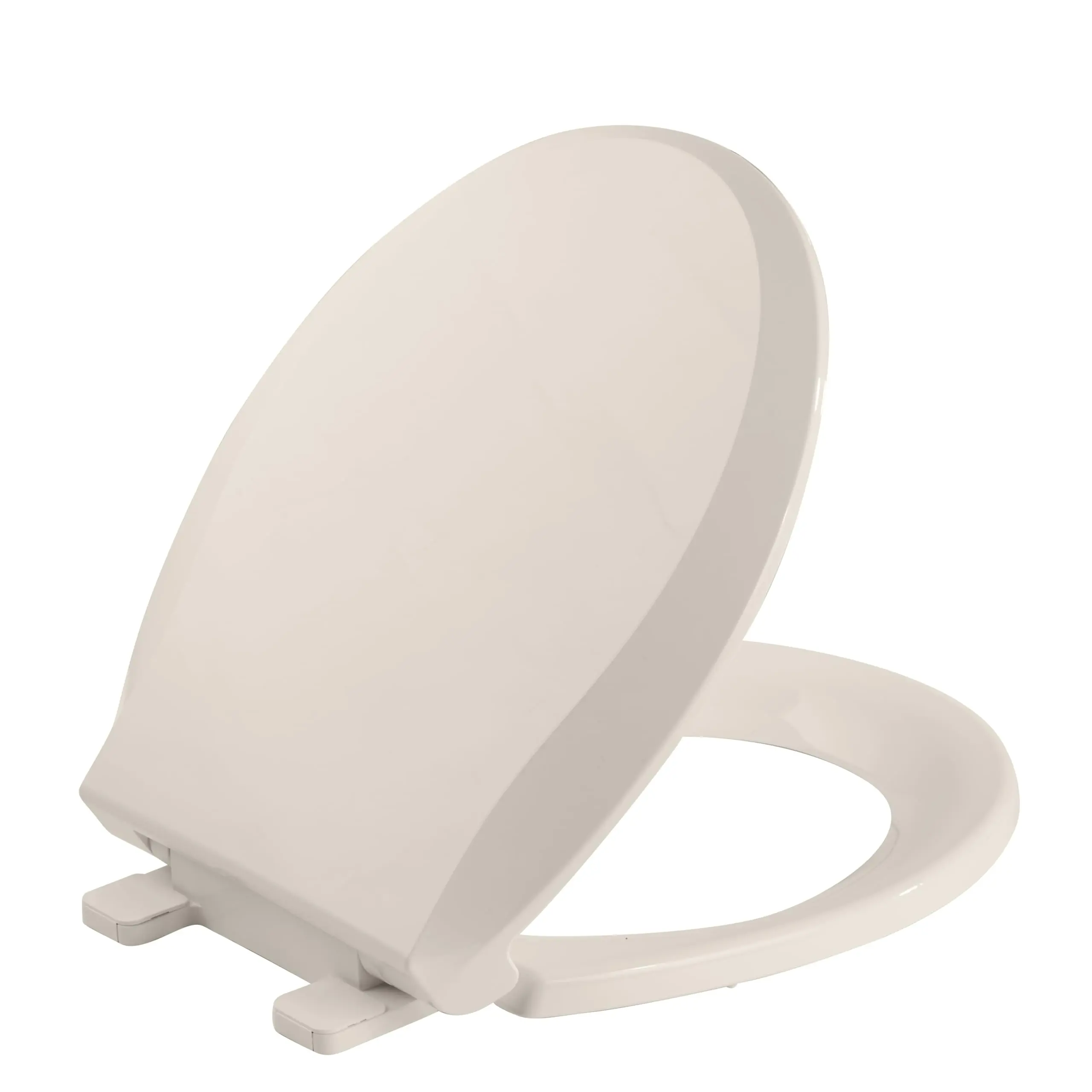 Round Soft Close Toilet Seat, 17" Almond, Quiet & Easy Installation, Ergonomic Design, Safe PP Material for Easy Cleaning & Comfort