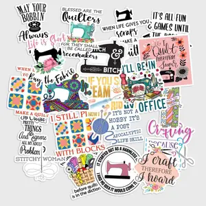 Sticker Pack 20 pcs Quilting Stickers, Patchwork Sewing Hobby Vinyl Decals