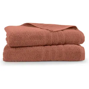 2-Pack Extra Large Bath Sheet Set - 100% Cotton 33"x65" Bath Towels, Low-Linting Supersoft Super Absorbent Easy Care Versatile Ultimate Performance Bathroom Set, Terracotta