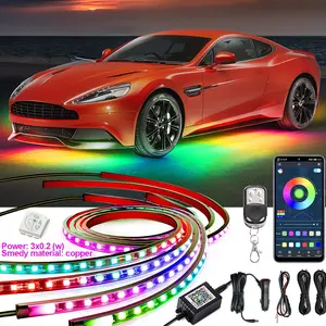 Underglow Car Lights, RGBIC 4 Pcs Dream Color Dancing Chasing Strip Lights With 16 Million Colors And 213 Scene Modes With App And 4 Key Remote Control, 8 Music Modes For All Cars