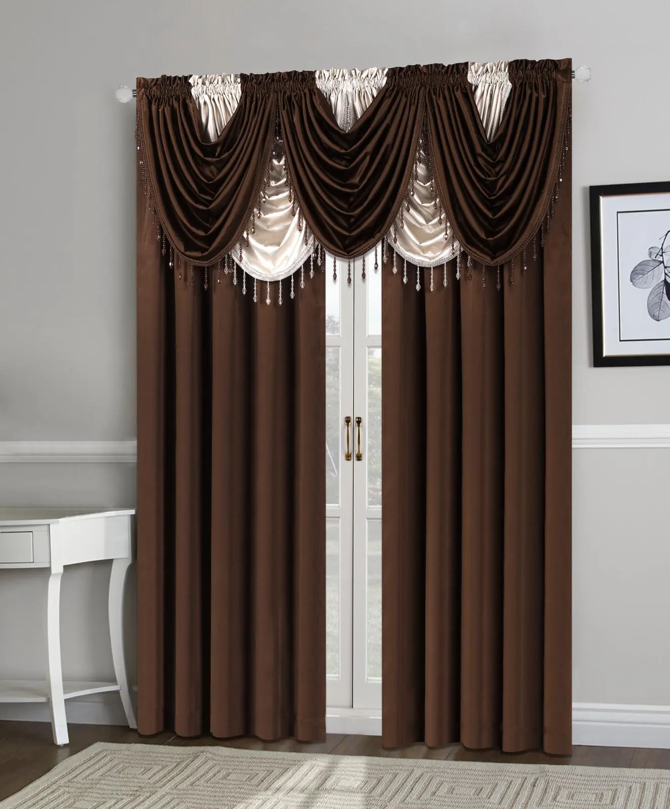 Regency 7-Piece Luxury Curtain Set – Premium Window Treatment for Living Room & Bedroom Interior Decoration Accessories Home Textile