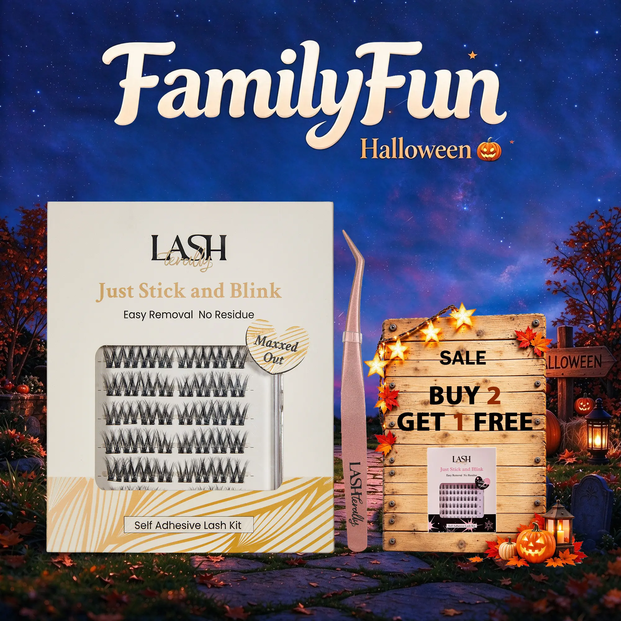 Lashterally Maxxed Out Self-adhesive Lash Clusters Kit No Glue Needed Easy Apply & Removal Cluster Lashes Extension Pre Mapped Lash Clusteres Eyelashes Flawless Makeup Cosmetic,familyfun familyfun