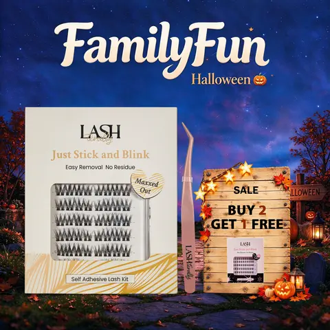 Lashterally Maxxed Out Self-adhesive Lash Clusters Kit No Glue Needed Easy Apply & Removal Cluster Lashes Extension Pre Mapped Lash Clusteres Eyelashes Flawless Makeup Cosmetic,familyfun