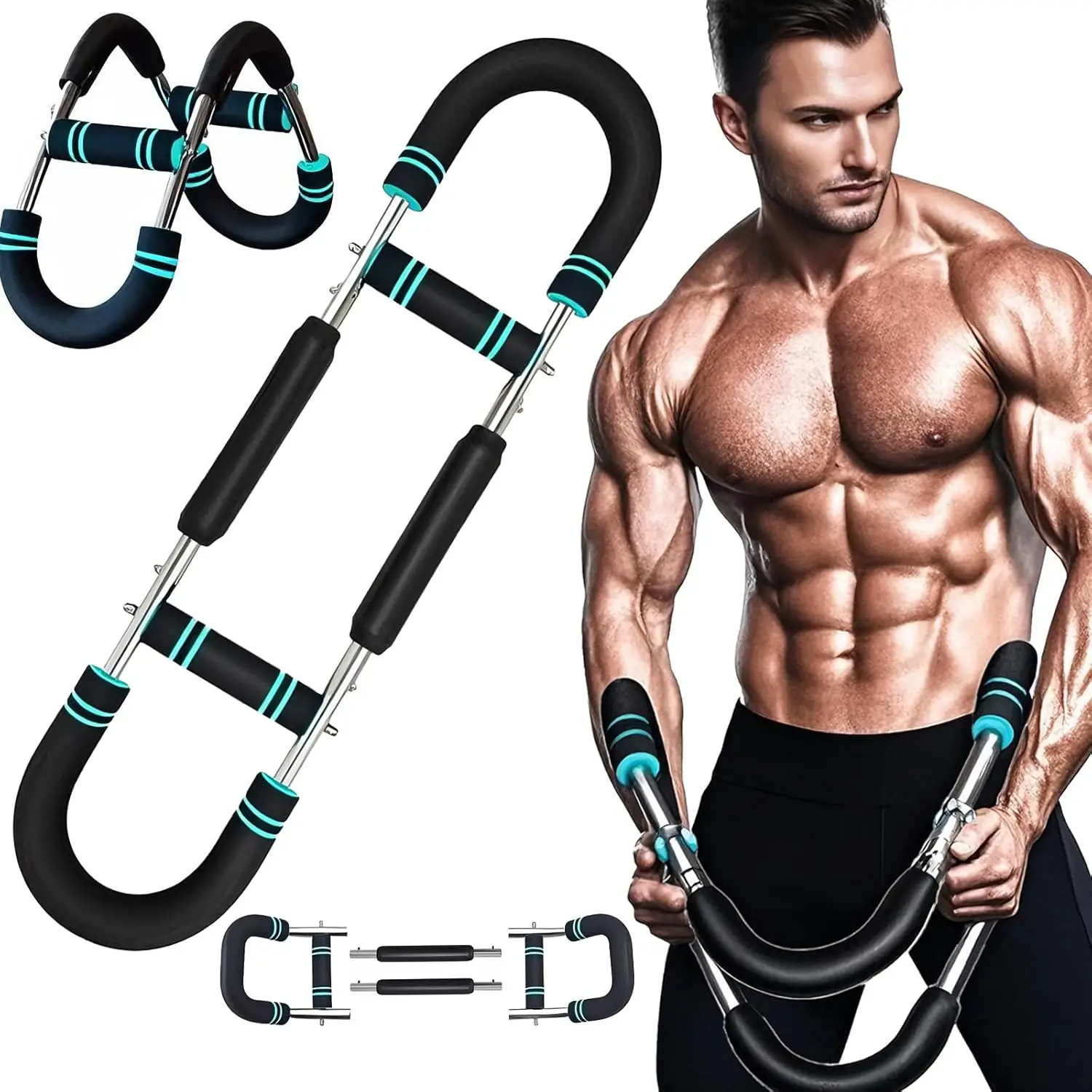 Twister Arm Trainer, Adjustable Chest Workout Equipment Arm Trainer for Men & Women Body Muscle Training Fitness Portable Spring Resistance for Home E