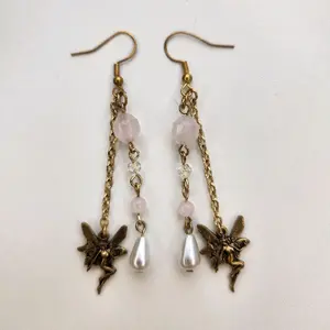 Rose Quartz Butterfly Earrings