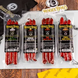 Pork Snack Sticks - Liquor Infused Meat Snack Sticks - 4 Packs, 4 Oz Each (12 Servings) -  Liquor Infused Meats