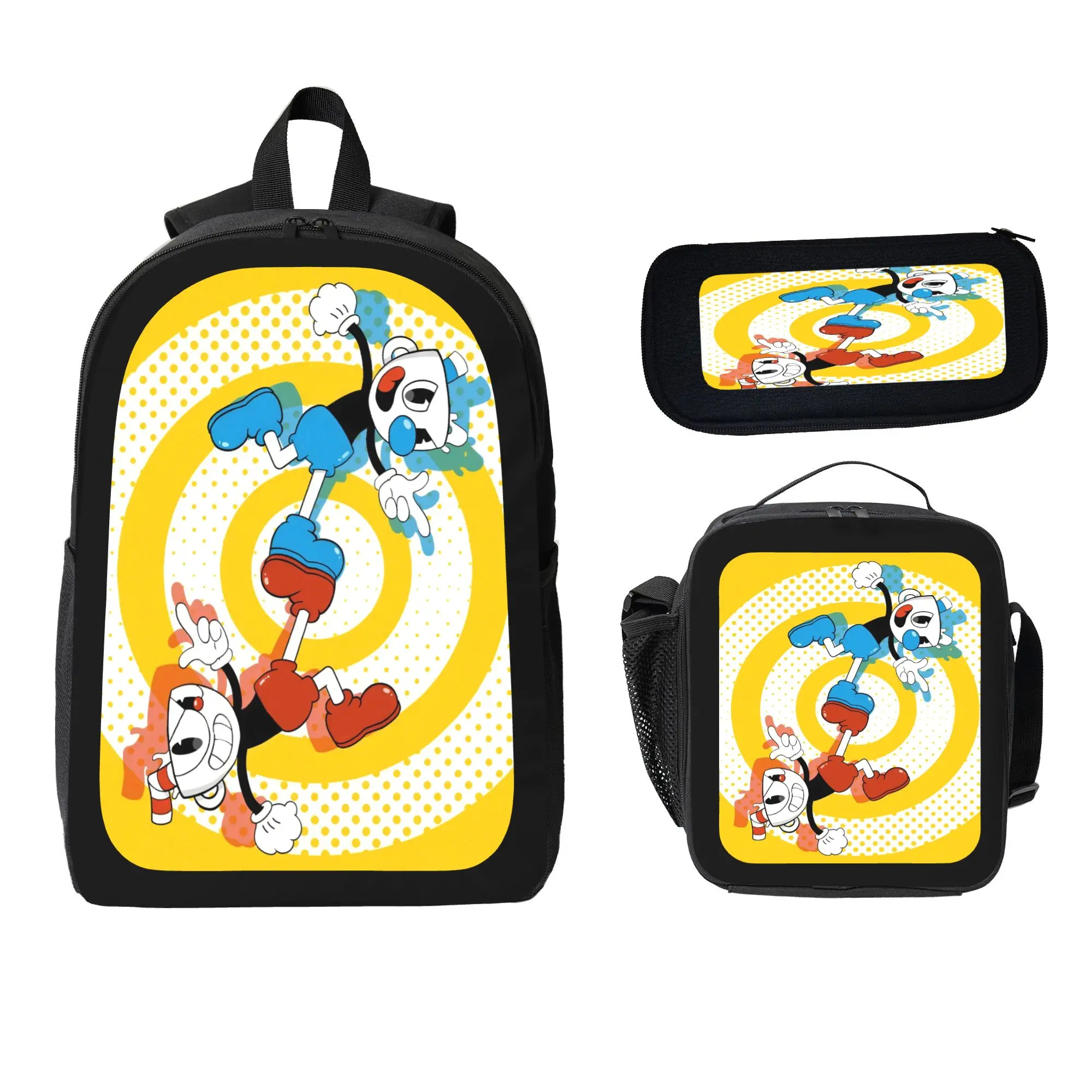 Cuphead Large-Capacity Modern Unisex Backpack - Men's Laptop Bag for Students, Travel & Work