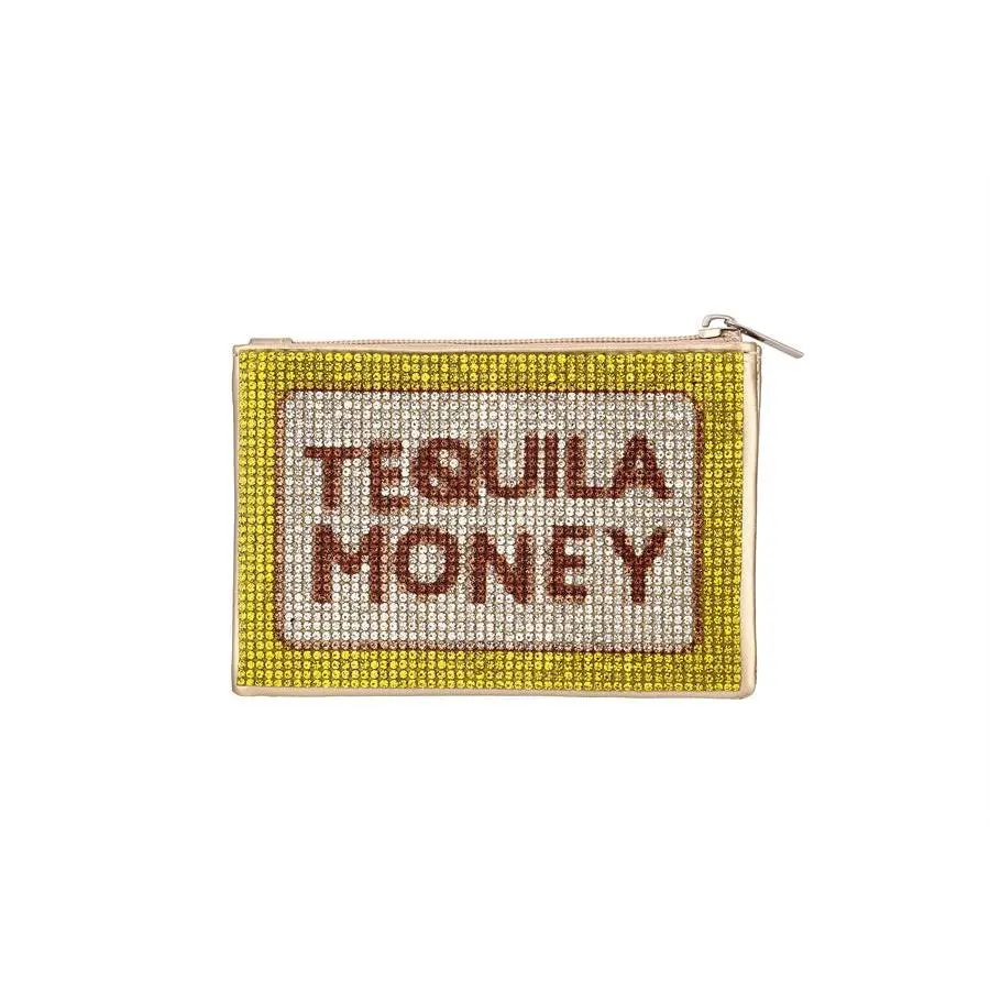 Novelty Money Bag Wallet for Women, Faux Leather Pouch with Tequila Graphic Print, Tassel Accent and Zipper Closure, Fashion Wallet, Money Bag Purse, Coin Purse, Cute Coin Purse