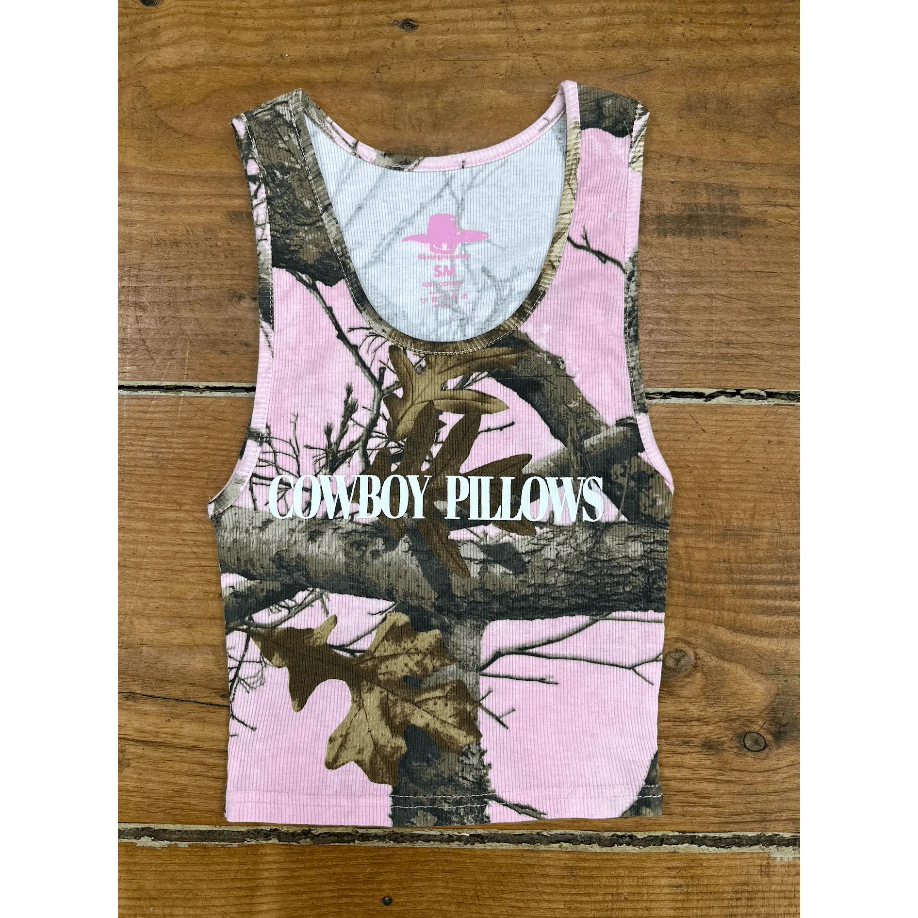 Pink Camo Cowboy Pillows Tank Top