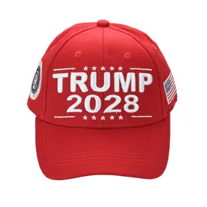 Trump 2028 Cap with Presidential Seal – Embroidered Red MAGA Hat, Adjustable Dad Cap