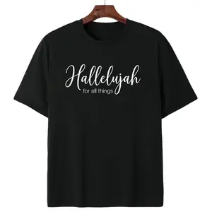 Gratitude-Focused Faith Quote Hallelujah Sports Top, Comfortable T-Shirt for Everyday Wear & Religious Events, Tops