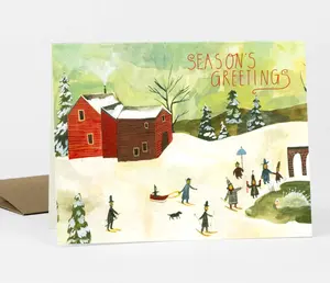 Seasons Greetiings (Winter Scene) Greeting Card