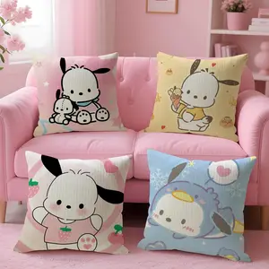 New P-PochaccoS Full Cushion Cover Eco-Friendly Natural Linen Fabric Double-Sided Print | Organic, Breathable,Cushion Covers,Invisible zipper Mite Removal Durable Material for DIY Crafts,| Perfect Home Gift for Home Lovers