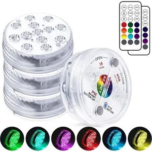 Upgraded Submersible LED Pool Lights (2 Pack) - 16Colors, RF Remote, Magnets & Suction Cups, Waterproof Underwater Lights for Pools & Ponds