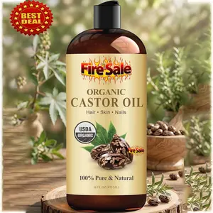 Organic Castor Oil 4 Fl Oz | 100% Pure and Natural | Premium Grade Carrier Oil | Hair, Eyelashes and Eyebrows | Hair and Body | Expeller-Pressed | Hexane-Free