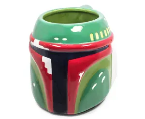 Star Wars 3D Sculpted Boba Fett Helmet Ceramic Mug | Holds 20 Ounces