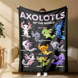 Dinosaur Collection Printed Lightweight Fleece Blanket - Ideal for spring and summer use, it is soft, lightweight, and breathable, making it perfect for bedroom and festive decorations - Suitable for use on beds, sofas, in offices, camping, and traveling