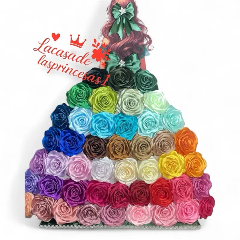 100 Premade Ribbon Rose Petals for Making Eternal Bouquets / petalos de liston para flores eternas 100 Pack Pre-fabricated ribbon Rose petals to make Eternal Roses Pétalos de listón satinado