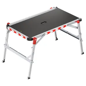 Hailo Adjustable Aluminum Work Platform TP2 Plus for Ladders & Stairs, Foldable