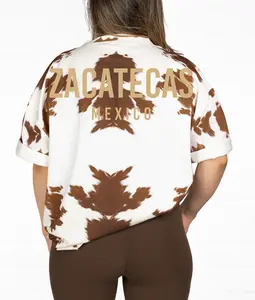 Cowprint State  Unisex Oversized Tee