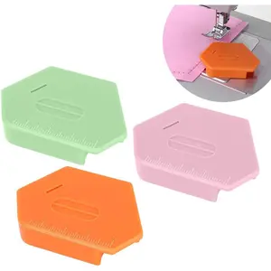 3 Pack Magnetic Seam Guide for Sewing Machine,Multifunctional Polygonal Hemmer Guide with Scale,Universal Sewing Quilting Supplies Accessories Tools(3 Color)