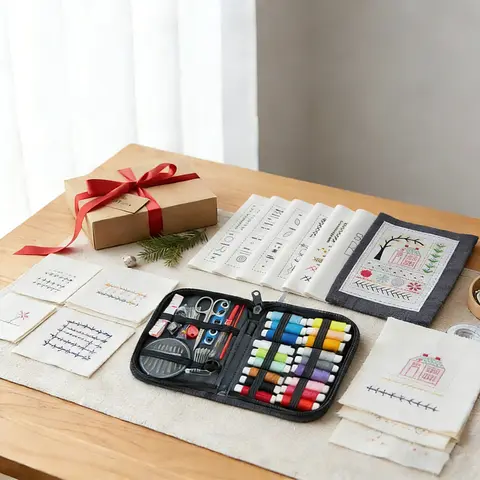 Beginner Sewing Book + 28 Sewing Tools, French Embroidery Book, 138 Techniques, Portable Mini Sewing Set, DIY Gift, Christmas & Mother's Day Present, Sewing Kit