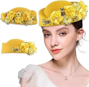 New Style Fashionable Simple Solid Color Floral Beret Women's Lightweight Breathable Versatile Multi-Color Wedding Tea Party Date Chemo Day Casual Gift