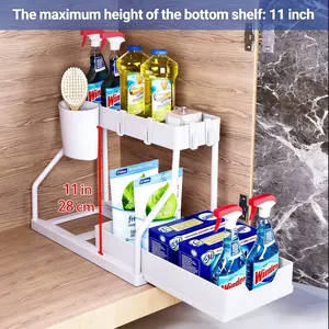 2-layer drawer style storage rack, 1 large capacity drawer style storage rack, kitchen and bathroom storage rack