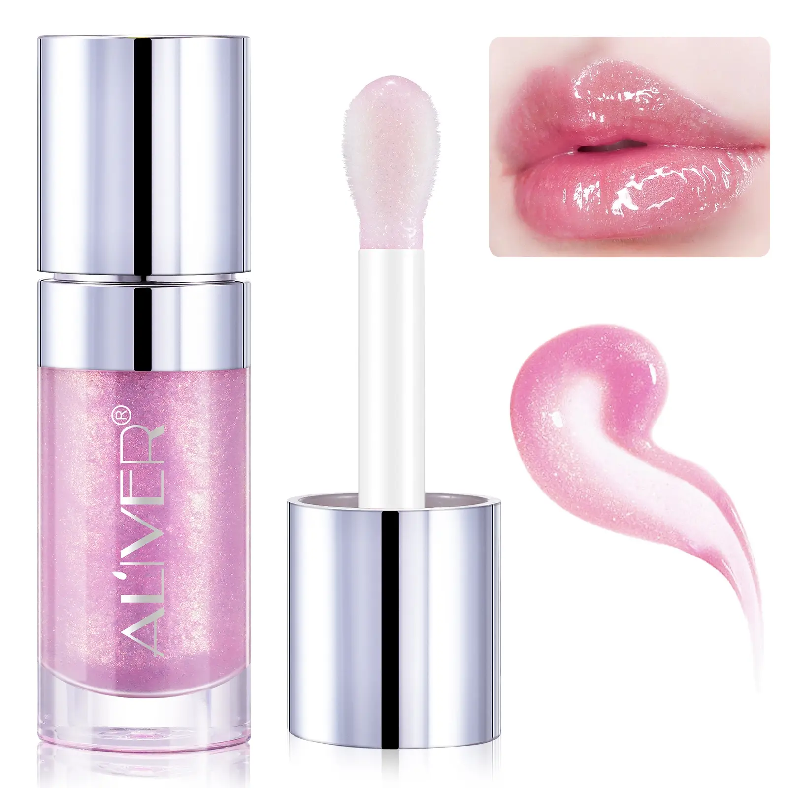 ALIVER Color Oil Lip , oil texture high moisturizing, while providing natural color development, goodbye to dry lip lines, to create Korean jelly lips, Japanese mixed tootsie lips, glossy but not sticky.