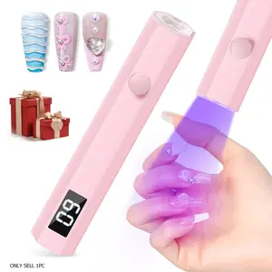 Rechargeable Mini LED Cordless Compact Nail Lamp, Portable Nail Light Therapy Lamp (with Timer Display), USB Rechargeable Small UV Lamp, Designed for Gel Nails; Nail Drying and Curing Lamp for Home Manicure Salon Use, Nail Care