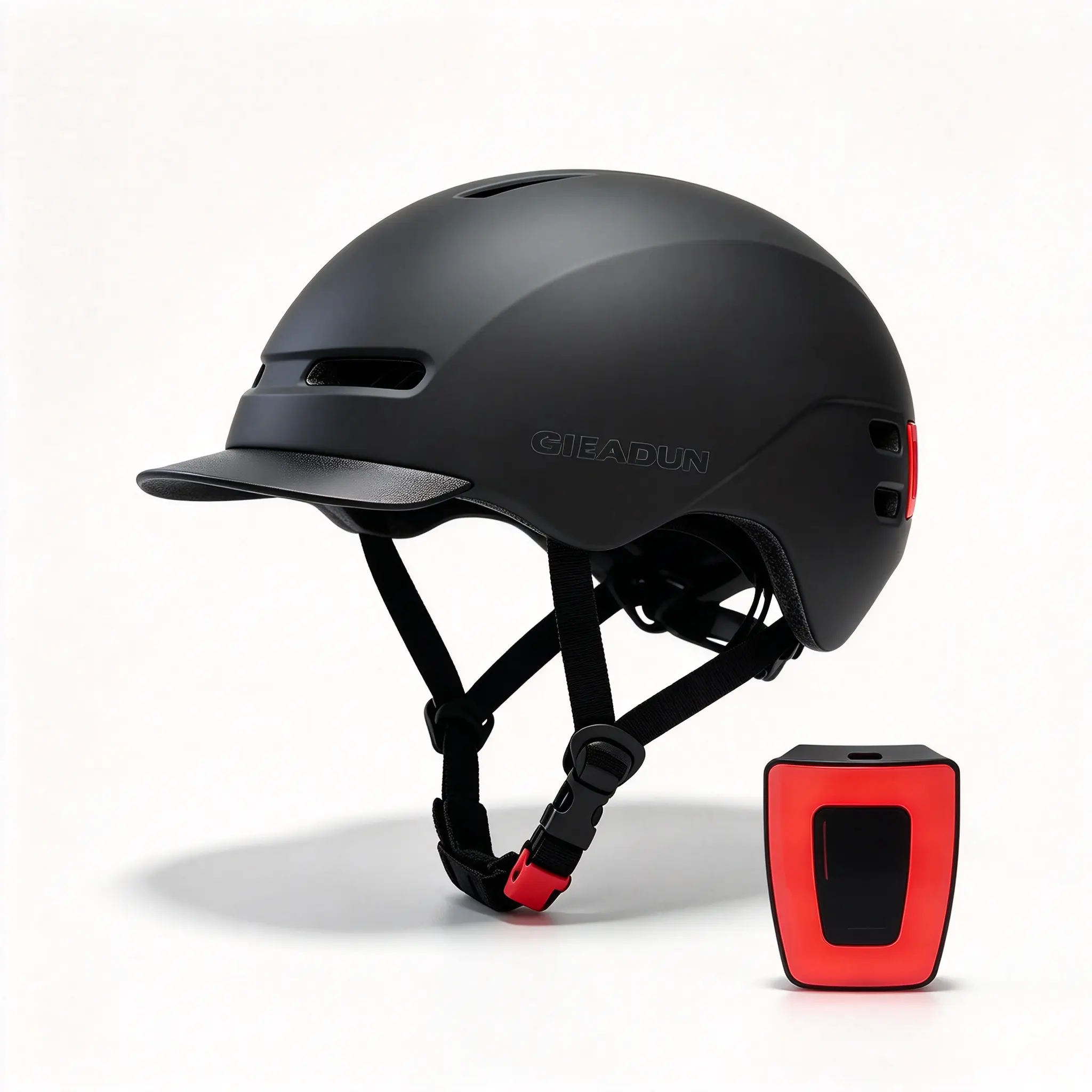 CPSC Certified Adult Cycling Helmet - Lightweight Adjustable MTB Helmet with LED Taillight, Visor, for Men Women Commute Road Biking, Mtb/Commute