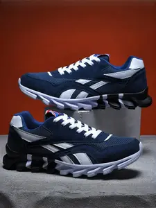 Parent-Child Navy-White Color-Block UK Flag Logo Breathable Mesh Sneakers, Casual Trendy Trainers, Retro Casual Style, Stripe Decoration + Serrated Non-Slip Sole, Flag Element Eye-Catching, Ideal for Daily Outfits